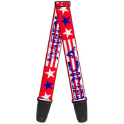Guitar Strap - MERICA Stripes Stars Red White Blue Guitar Straps Buckle-Down   