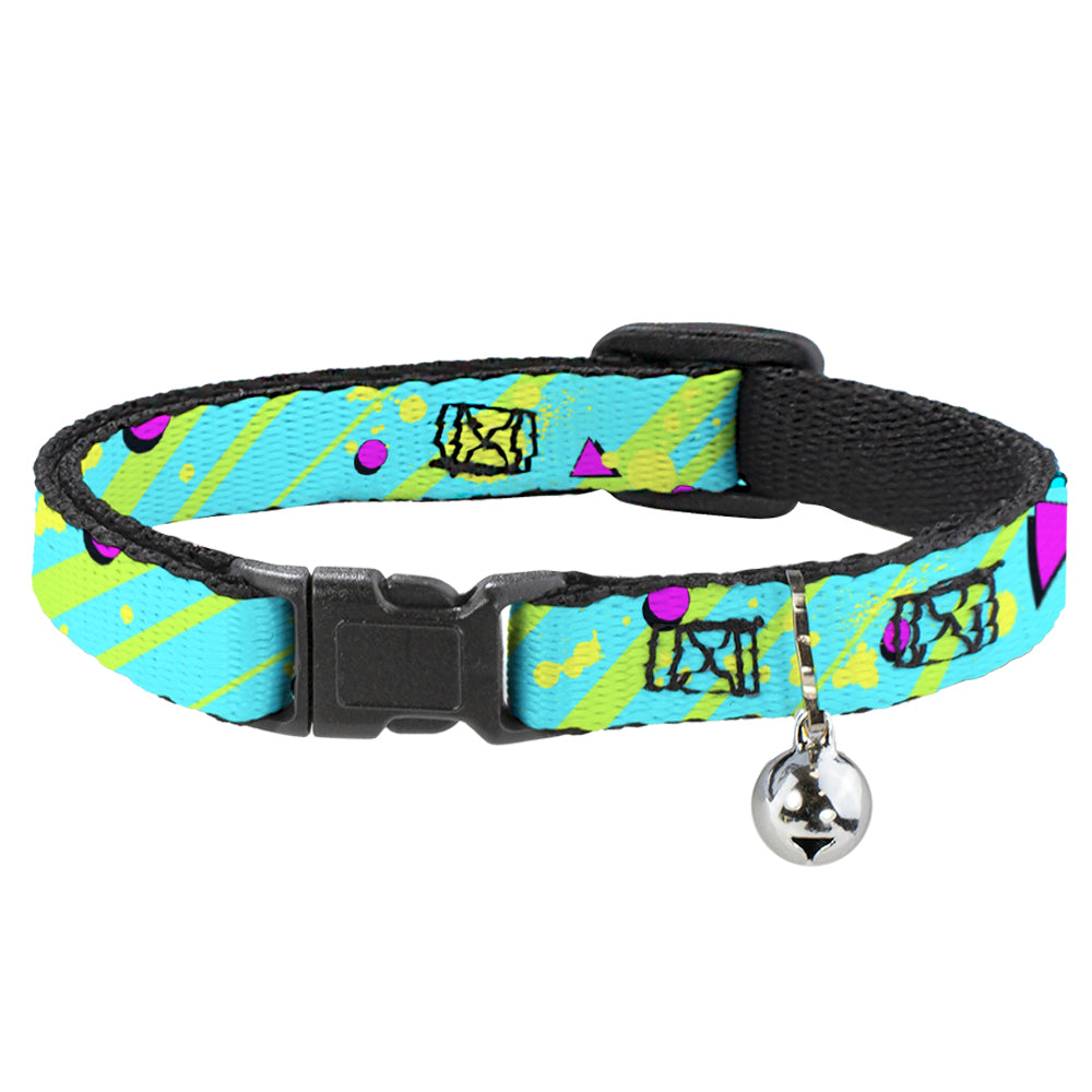 Cat Collar Breakaway - Eighties Party Blue Yellow Pink Breakaway Cat Collars Buckle-Down   