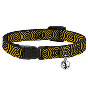 Cat Collar Breakaway - Square Target Gold Black Breakaway Cat Collars Buckle-Down   