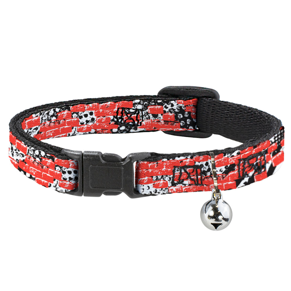 Cat Collar Breakaway - Grunge Bricks Orange Breakaway Cat Collars Buckle-Down   