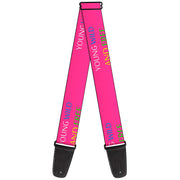 Guitar Strap - YOUNG WILD AND FREE Pink White Blue Yellow Green Guitar Straps Buckle-Down   