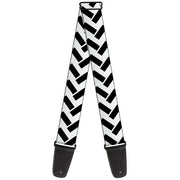 Guitar Strap - Jagged Chevron White Black Guitar Straps Buckle-Down   