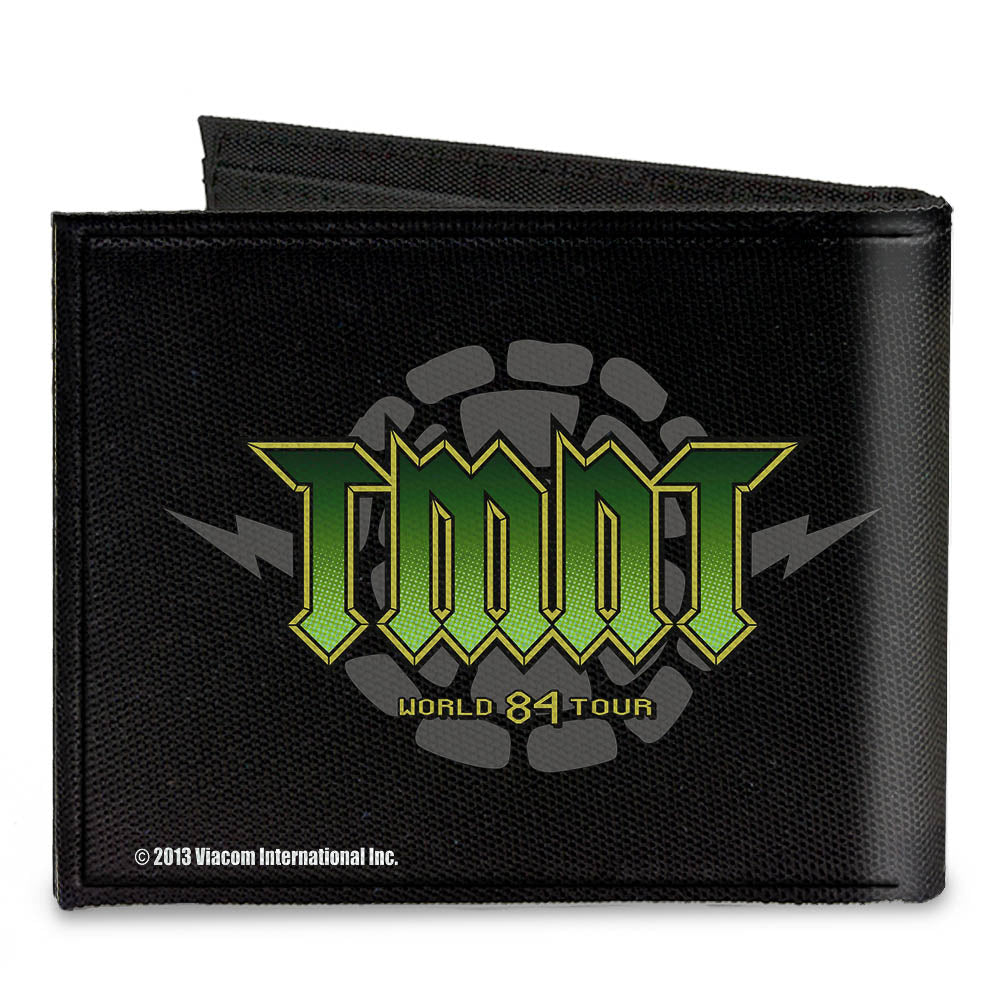 Canvas Bi-Fold Wallet - TMNT-GET YOUR SHELL ON + TMNT WORLD TOUR 84 Black Gray Green Canvas Bi-Fold Wallets Teenage Mutant Ninja Turtles
