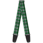 Guitar Strap - Mini Houndstooth Green Black Gray Guitar Straps Buckle-Down   