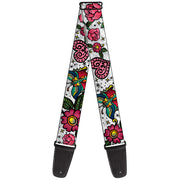 Guitar Strap - Love Kills CLOSE-UP White Guitar Straps Buckle-Down   