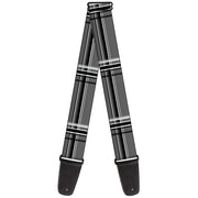 Guitar Strap - Plaid Gray Black White Guitar Straps Buckle-Down   