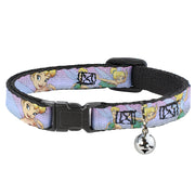 Cat Collar Breakaway - Tinker Bell Poses Purple Pink Fade Breakaway Cat Collars Disney   