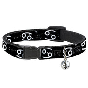 Cat Collar Breakaway - Zodiac Cancer Symbol Constellations Black White Breakaway Cat Collars Buckle-Down   