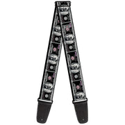 Guitar Strap - 100 Dollar Bill X-Ray Black White Guitar Straps Buckle-Down   