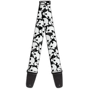 Guitar Strap - Ghosts Scattered Black White Guitar Straps Buckle-Down   