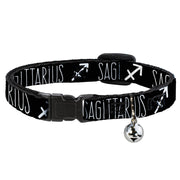 Cat Collar Breakaway - Zodiac SAGITTARIUS Symbol Black White Breakaway Cat Collars Buckle-Down   