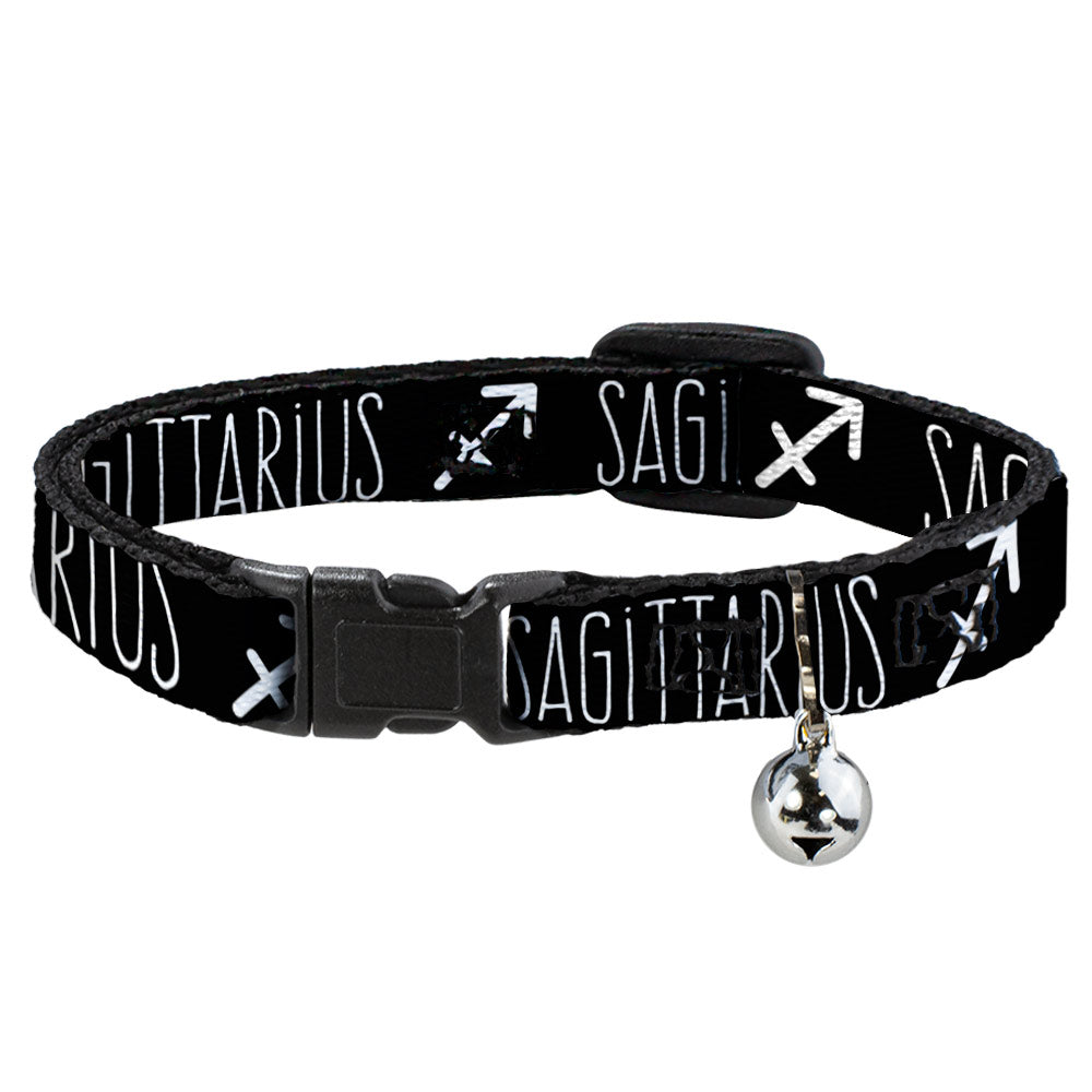 Cat Collar Breakaway - Zodiac SAGITTARIUS Symbol Black White Breakaway Cat Collars Buckle-Down   