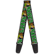 Guitar Strap - Scooby Doo & Shaggy Pose BAKED Black Green Guitar Straps Scooby Doo   