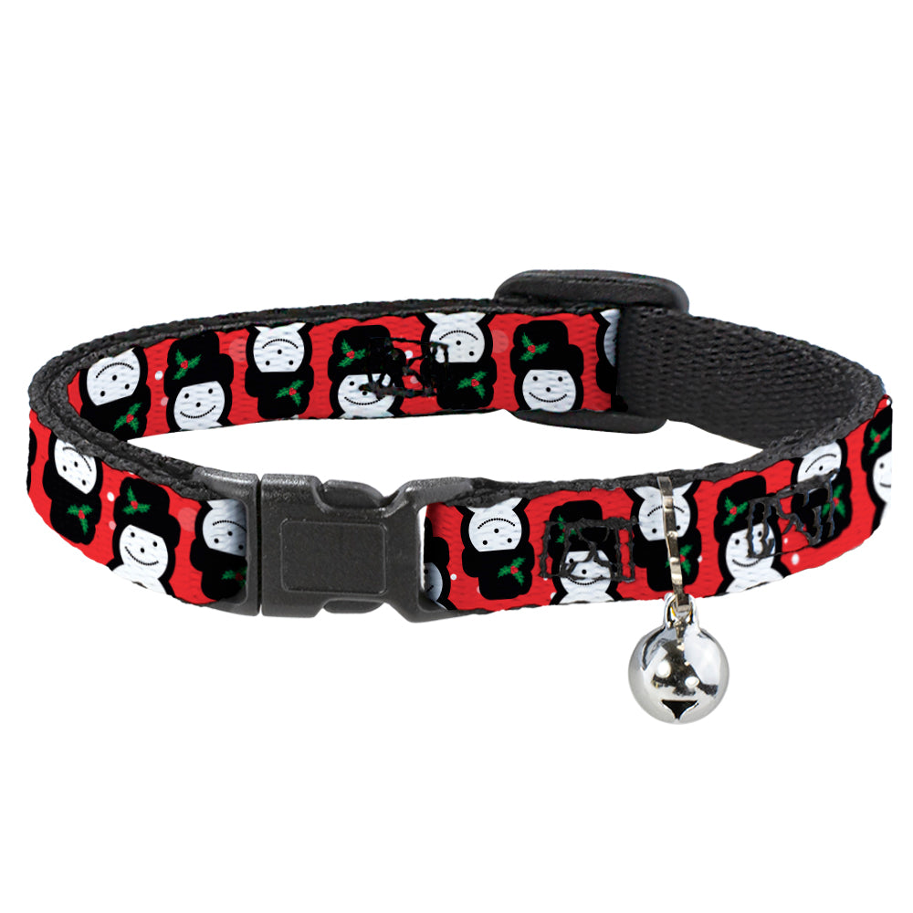 Cat Collar Breakaway - Christmas Snowman Flip Red White Breakaway Cat Collars Buckle-Down   