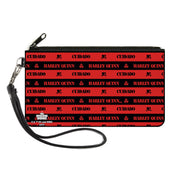 Canvas Zipper Wallet - LARGE - The Suicide Squad 2021 CUIDADO HARLEY QUINN Caution Stripe Red Black Canvas Zipper Wallets DC Comics   