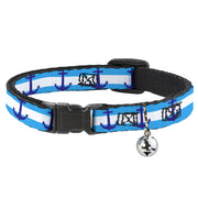 Cat Collar Breakaway - Anchor Stripe Blues White Breakaway Cat Collars Buckle-Down   
