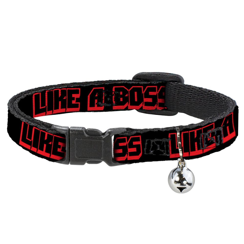 Cat Collar Breakaway - LIKE A BOSS Black Red Breakaway Cat Collars Buckle-Down   