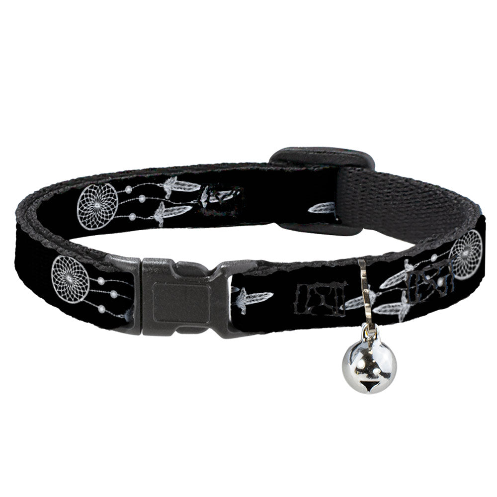 Cat Collar Breakaway with Bell - Dream Catcher Black White Breakaway Cat Collars Buckle-Down   