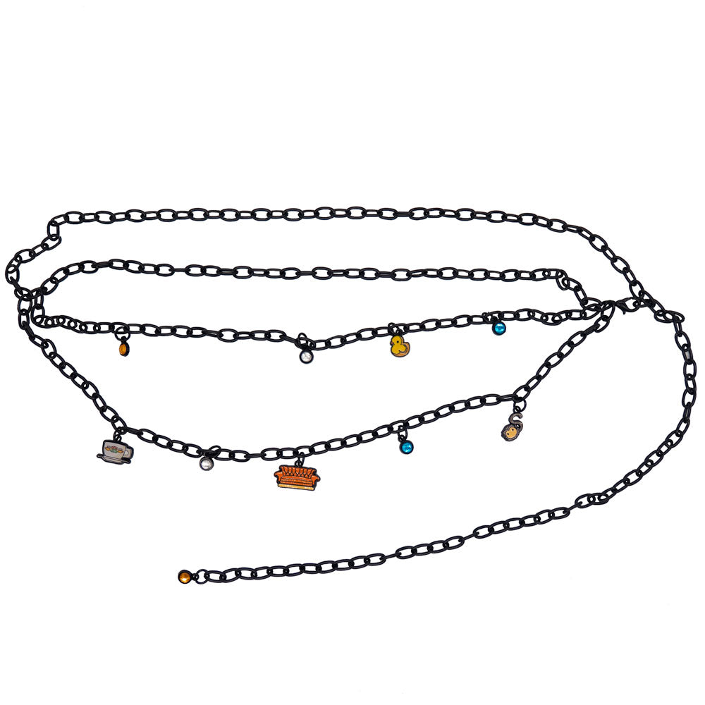buckle down Metal Chain Belt - Black Chain with Friends Television Series Charms