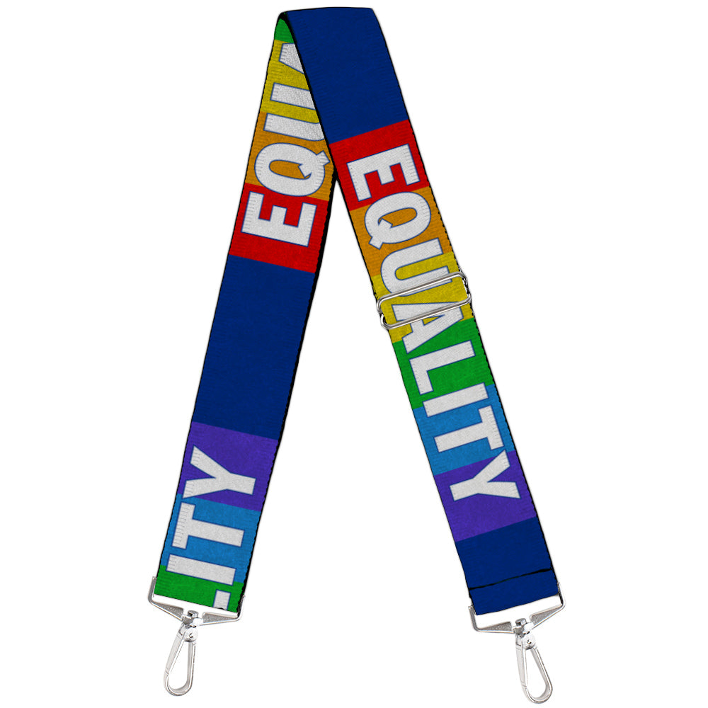 Purse Strap - EQUALITY Blocks Rainbow Blue White Purse Straps Buckle-Down   