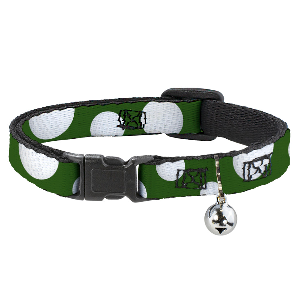 Cat Collar Breakaway - Golf Balls Scattered Green White Breakaway Cat Collars Buckle-Down   