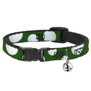 Cat Collar Breakaway - Golf Balls Scattered Green White Breakaway Cat Collars Buckle-Down   