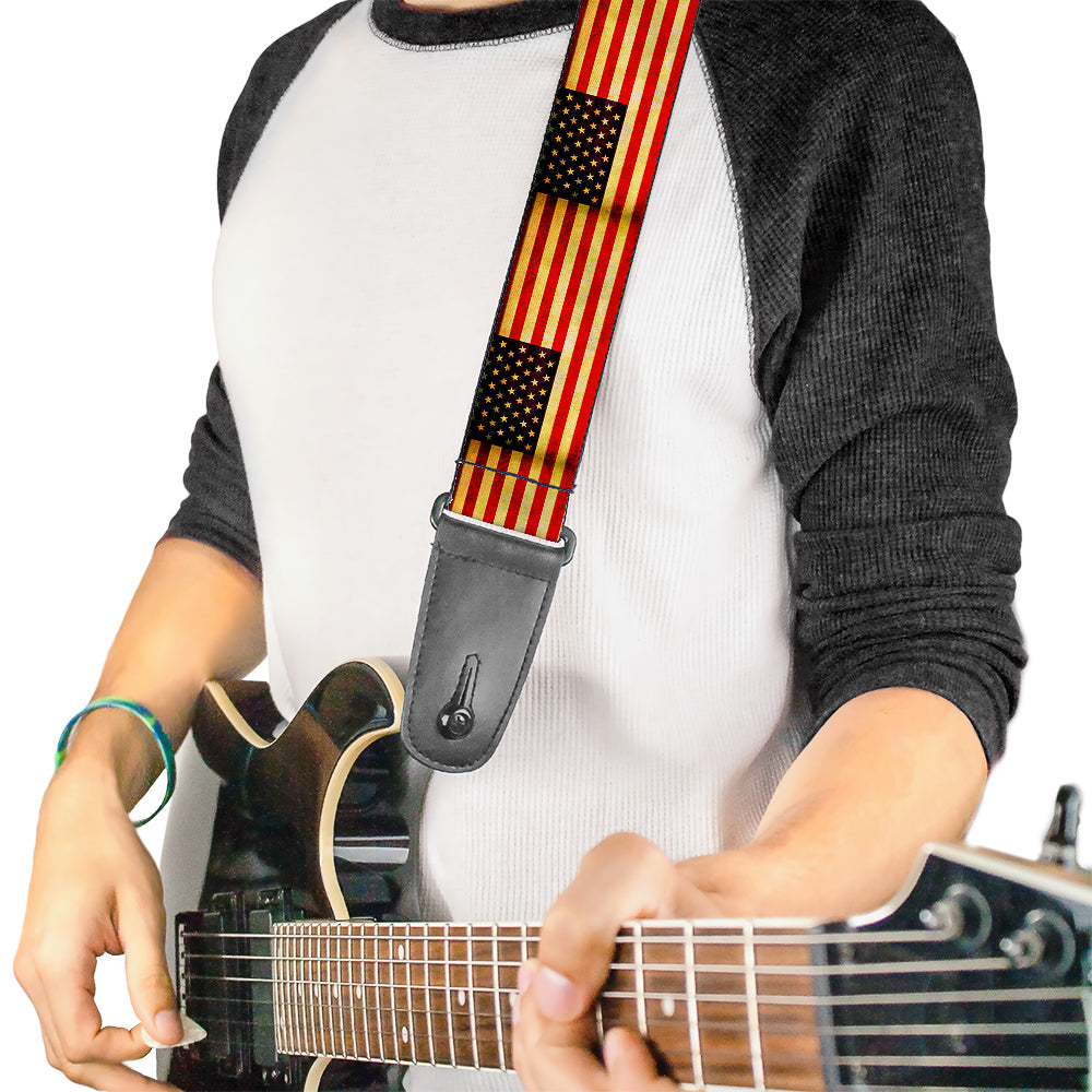 Guitar Strap - Vintage US Flag Repeat Guitar Straps Buckle-Down   