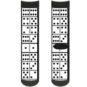 Sock Pair - Polyester - Dominoes Black White Black - CREW Socks Buckle-Down   