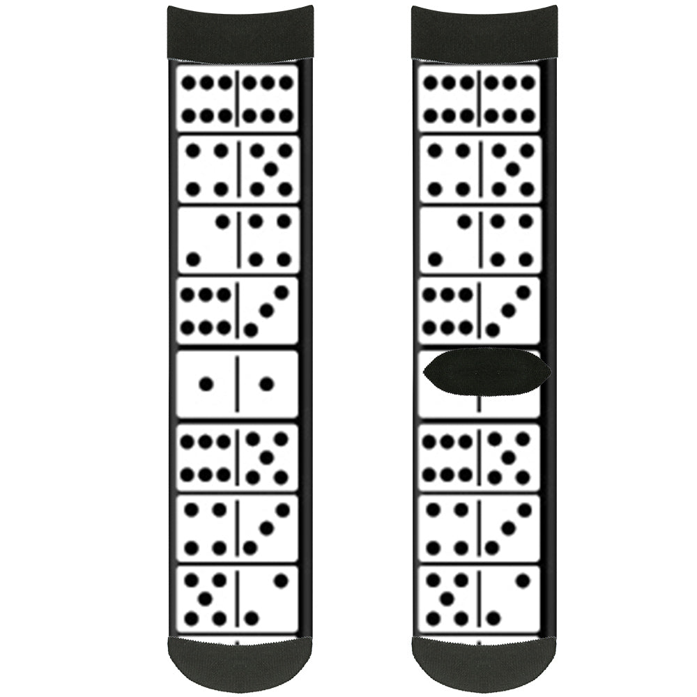 Sock Pair - Polyester - Dominoes Black White Black - CREW Socks Buckle-Down   