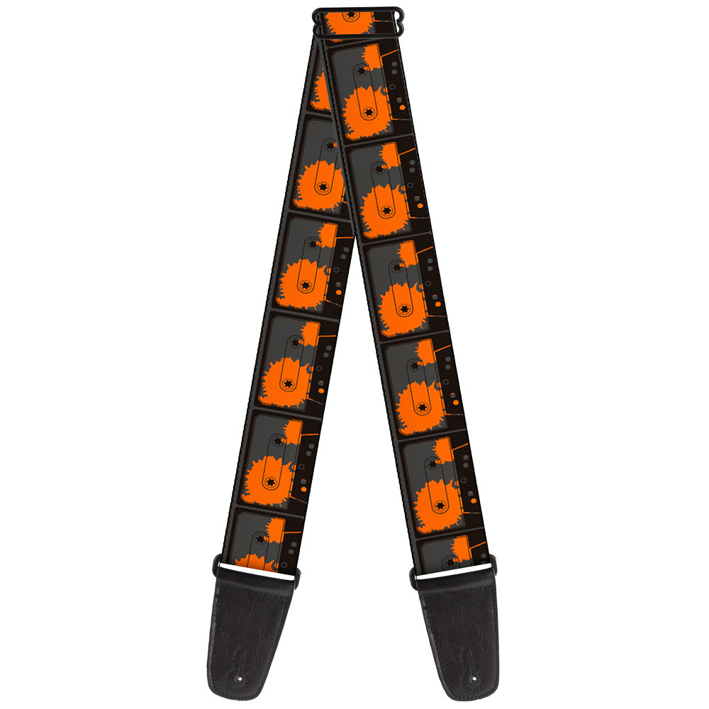 Guitar Strap - Cassette Splatter Gray Orange Guitar Straps Buckle-Down   