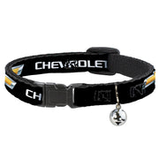Cat Collar Breakaway - CHEVROLET Bowtie Black Gold White Breakaway Cat Collars GM General Motors   