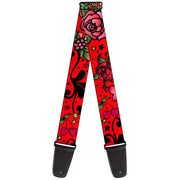 Guitar Strap - Mom & Dad CLOSE-UP Red Guitar Straps Buckle-Down   