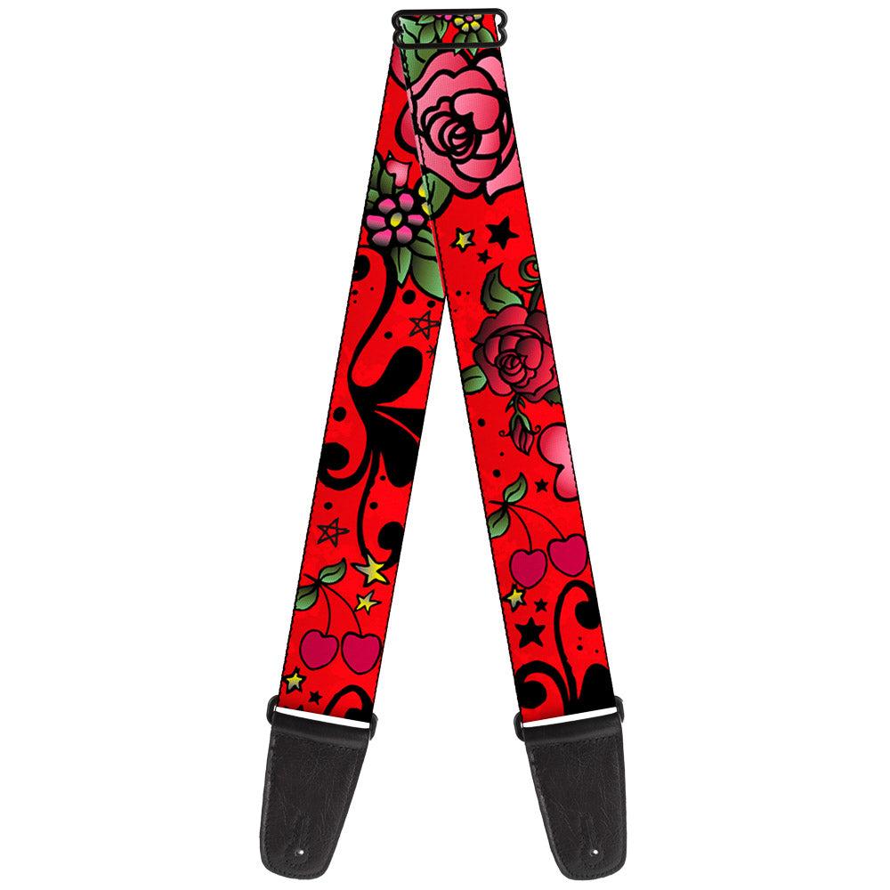 Guitar Strap - Mom & Dad CLOSE-UP Red Guitar Straps Buckle-Down   