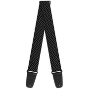 Guitar Strap - Herringbone Black Gray Guitar Straps Buckle-Down   