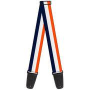 Guitar Strap - Stripe Navy White Orange Guitar Straps Buckle-Down   
