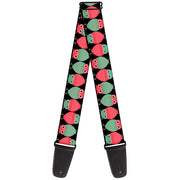 Guitar Strap - Owls Flip Black Mauve Sage Guitar Straps Buckle-Down   