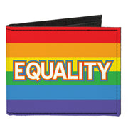 Canvas Bi-Fold Wallet - EQUALITY Stripe Rainbow White Canvas Bi-Fold Wallets Buckle-Down   