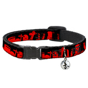 Cat Collar Breakaway - Graveyard Black Red Breakaway Cat Collars Buckle-Down   