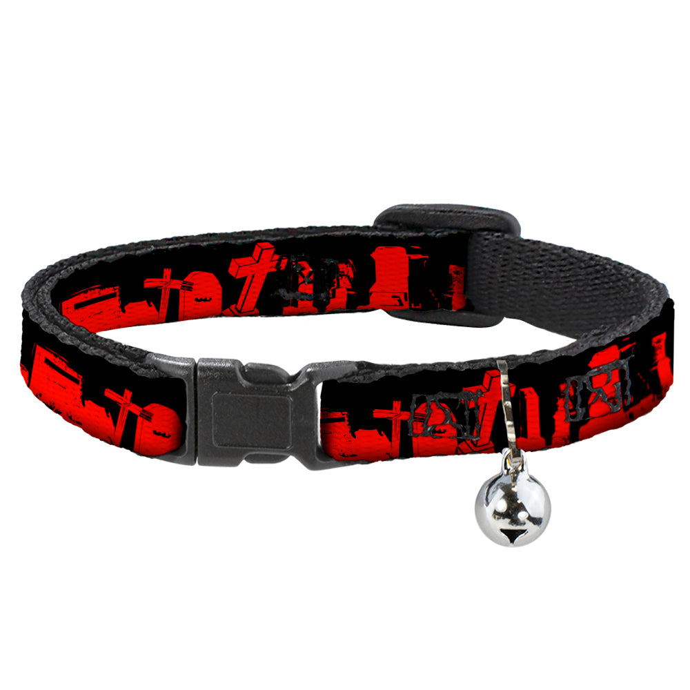 Cat Collar Breakaway - Graveyard Black Red Breakaway Cat Collars Buckle-Down   