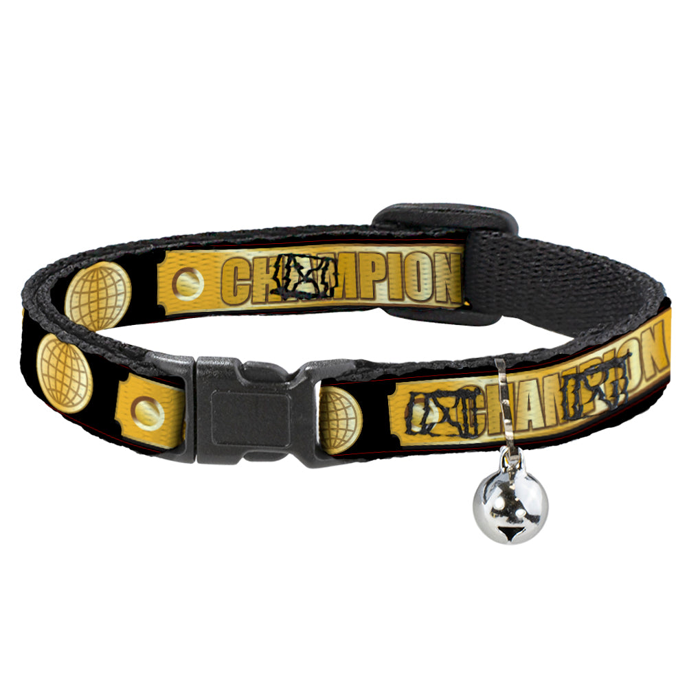 Cat Collar Breakaway - CHAMPION Belt Icons Black Golds Breakaway Cat Collars Buckle-Down   