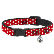 Cat Collar Breakaway - Minnie Mouse Polka Dots Red White Breakaway Cat Collars Disney   