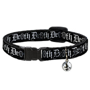 Cat Collar Breakaway - DEATH w Coffin Old English Black White Breakaway Cat Collars Buckle-Down   