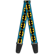 Guitar Strap - Bat Signal-3 Blue Black Yellow Guitar Straps DC Comics   