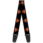 Guitar Strap - Superman Shield Black Guitar Straps DC Comics   