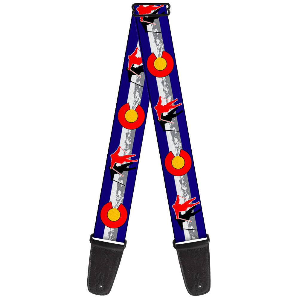 Guitar Strap - Colorado Skier1 Red Mountains Guitar Straps Buckle-Down   