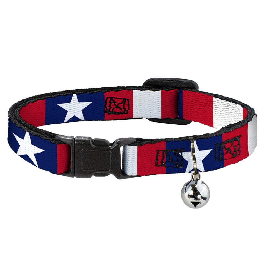 Cat Collar Breakaway - Stars & Stripes Ribbon Red Blue White Breakaway Cat Collars Buckle-Down   