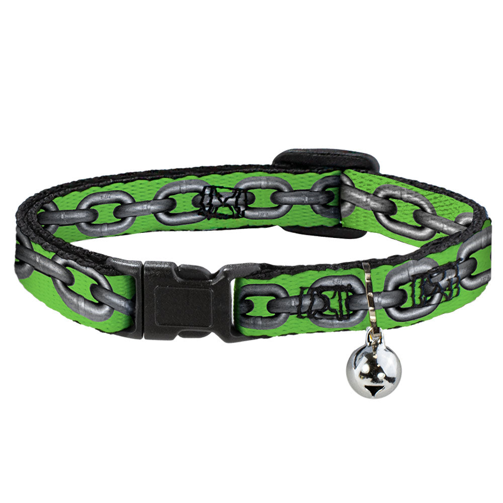 Cat Collar Breakaway - Metal Chain Green Gray Breakaway Cat Collars Buckle-Down   