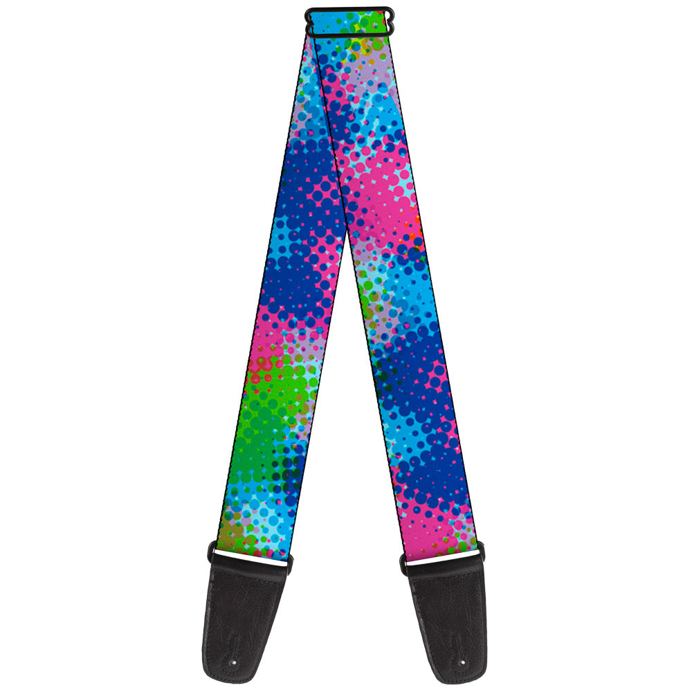 Guitar Strap - Halftone Dots Light Blue Blues Greens Pinks Guitar Straps Buckle-Down   