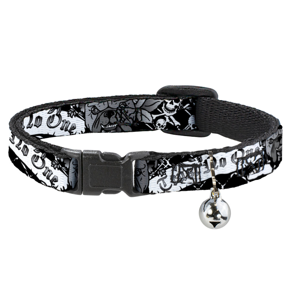 Cat Collar Breakaway - Trust No One Black White Breakaway Cat Collars Buckle-Down   