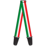 Guitar Strap - Stripes Green White Red Guitar Straps Buckle-Down   